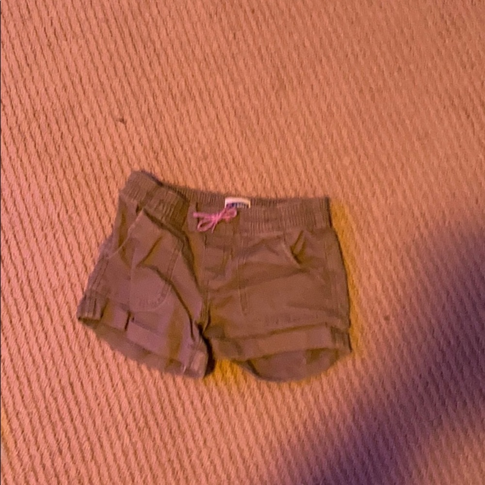 girls army green shorts